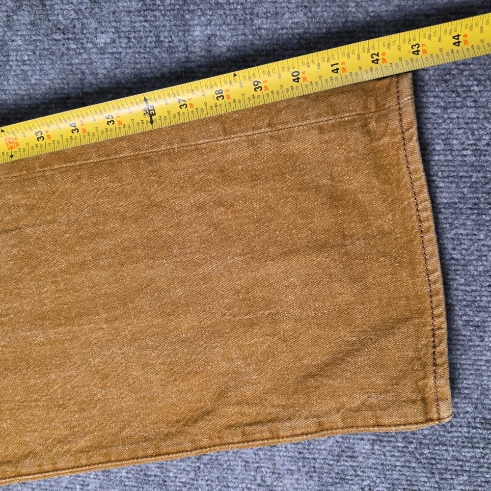 Levis 501 Original Fit Jeans Mens 42x34 Brown White Oak Cone Denim Button Fly